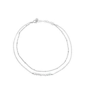 Giani Bernini Cultured Freshwater Pearl (3-4mm) Layered Anklet